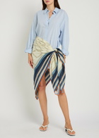 Toteme Collector Printed Cotton-blend Sarong - Navy - One Size