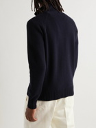 Altea - Wool Zip-Up Sweater - Blue