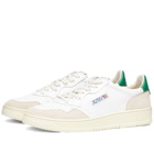 Autry Men's 01 Low Leather and Suede Sneakers in White/Green