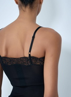 Saint Laurent Lace-Trimmed Silk Tank Top