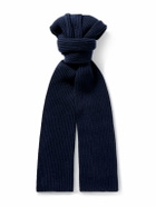 John Smedley - Stark Ribbed Recycled-Cashmere and Merino Wool-Blend Scarf