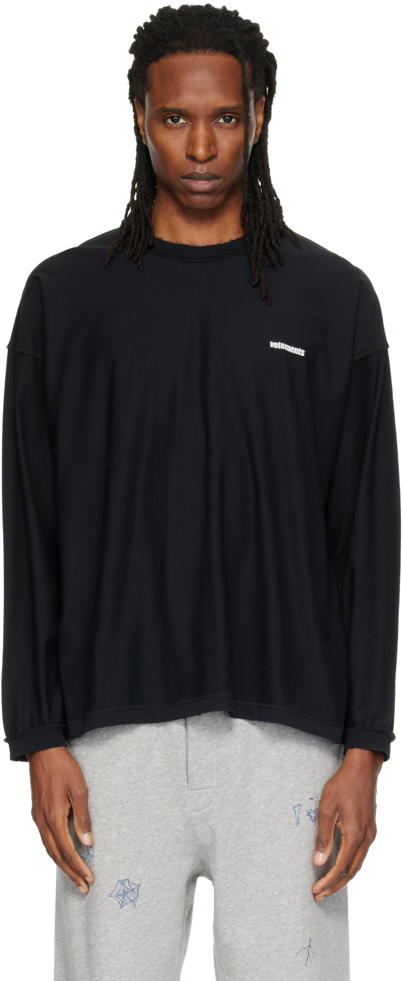 VETEMENTS Black 'Limited Edition' Hardcore Patched Logo T-Shirt
