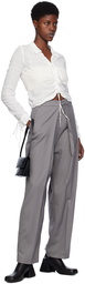 LOW CLASSIC Gray Wide-Leg Trousers