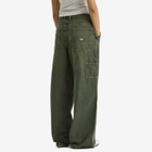 Dickies Women's Loose Denim Carpenter Pants in Green Tone Fade