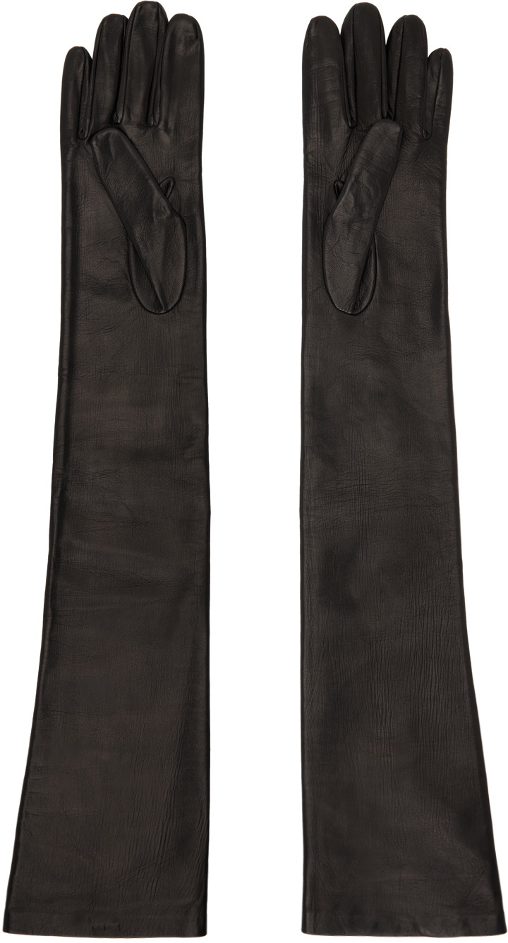 Jil Sander Black Long Gloves