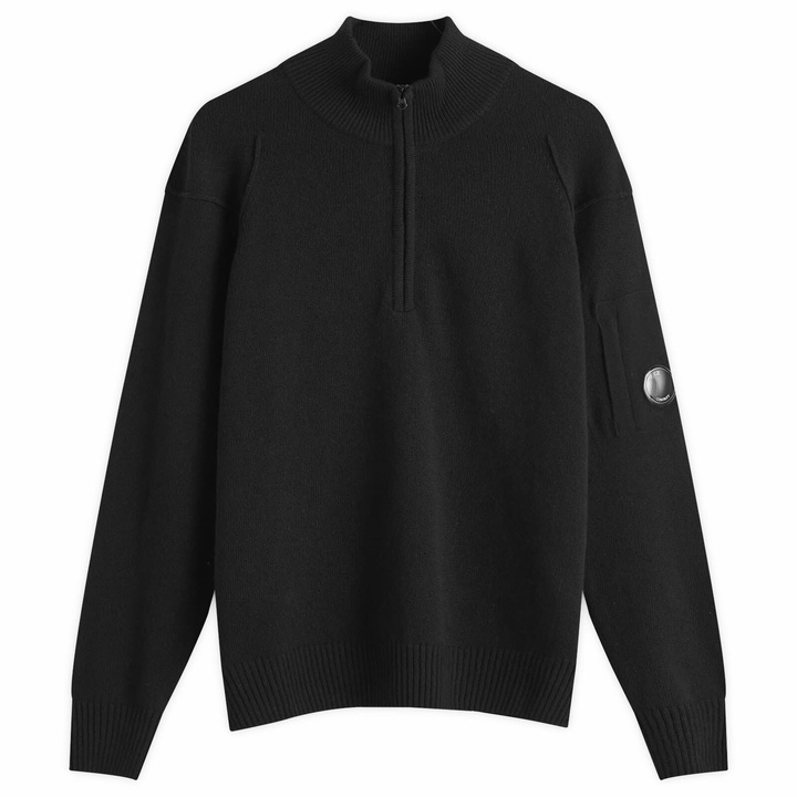 Photo: C.P. Company Men's Lambswool Grs Half Zip Knit in Black