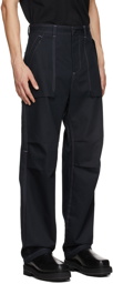 MSGM Black Logo Cargo Trousers