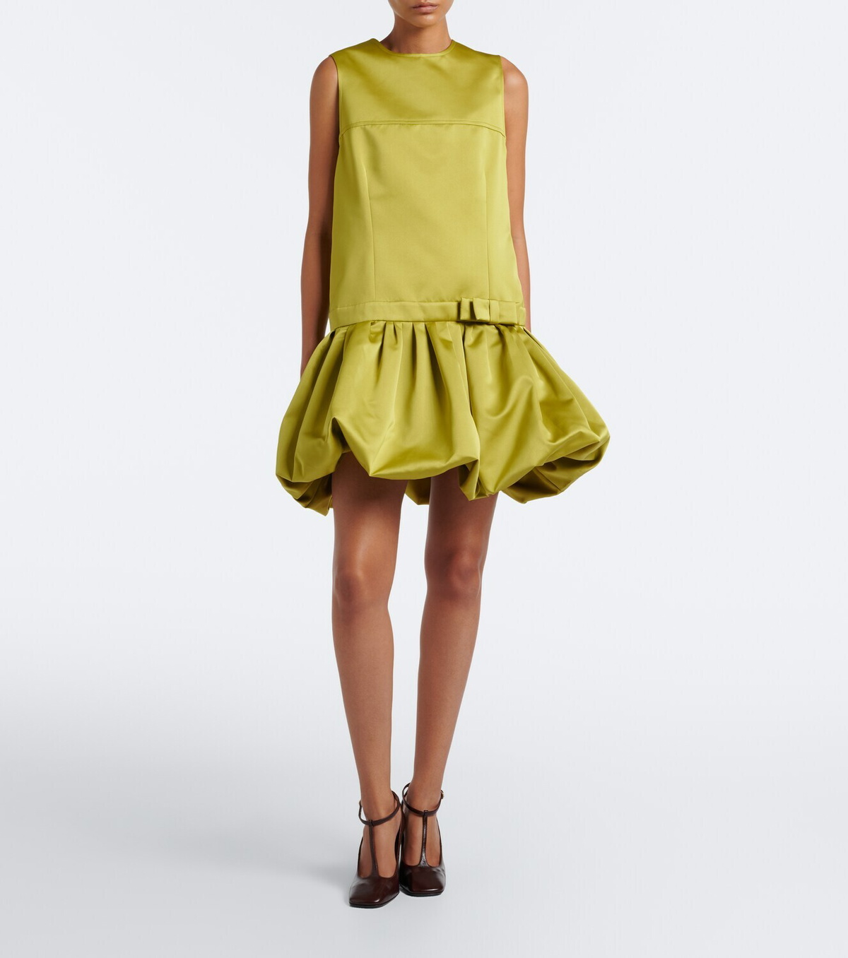 Plan C Bow-detail satin minidress