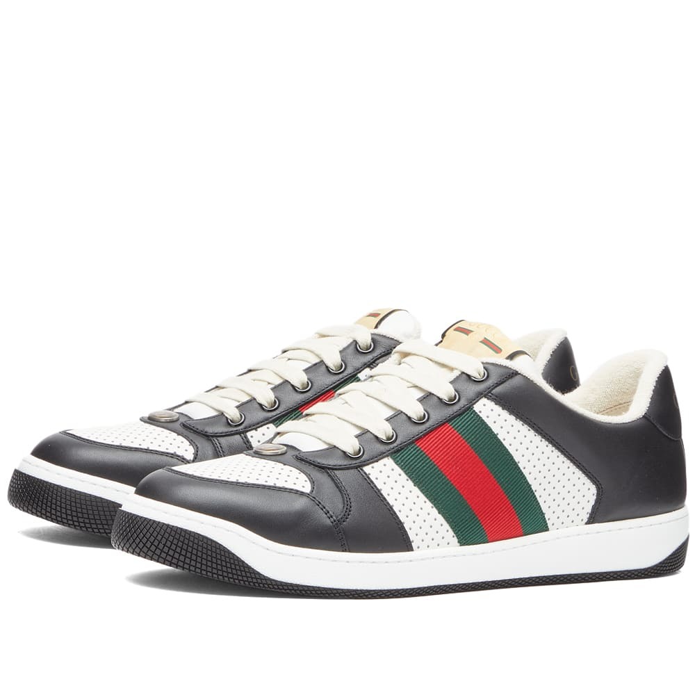 Gucci Men's Screener Sneakers in Black/White Gucci