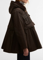 Barbour X Ganni Peplum Waxed Cotton Jacket Dark Green
