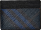 Burberry Navy Tall Check Card Holder