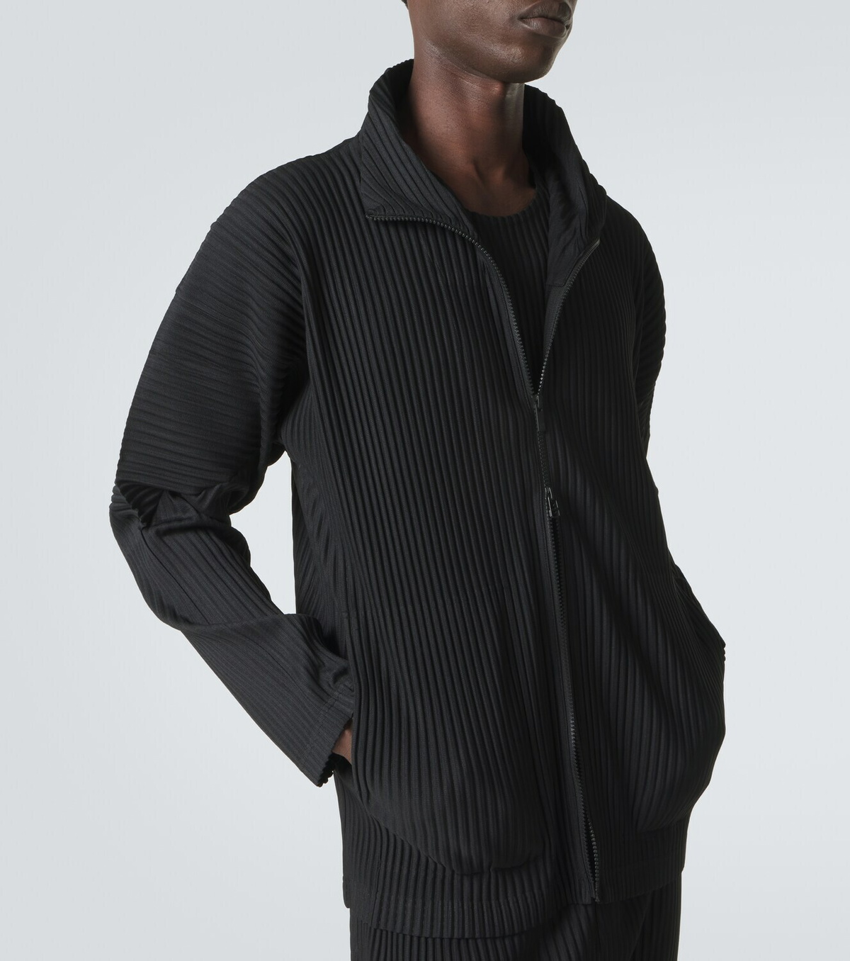 Homme Plissé Issey Miyake Basics pleated zip-up cardigan Homme