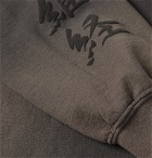 Sasquatchfabrix. - Distressed Printed Fleece-Back Cotton-Blend Jersey Sweatshirt - Gray