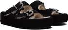 MM6 Maison Margiela Black Sunken Footbed Slides