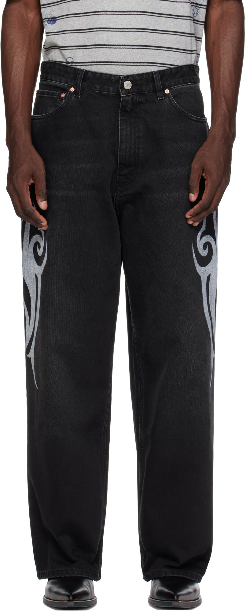 VETEMENTS Black Graffiti Baggy Jeans