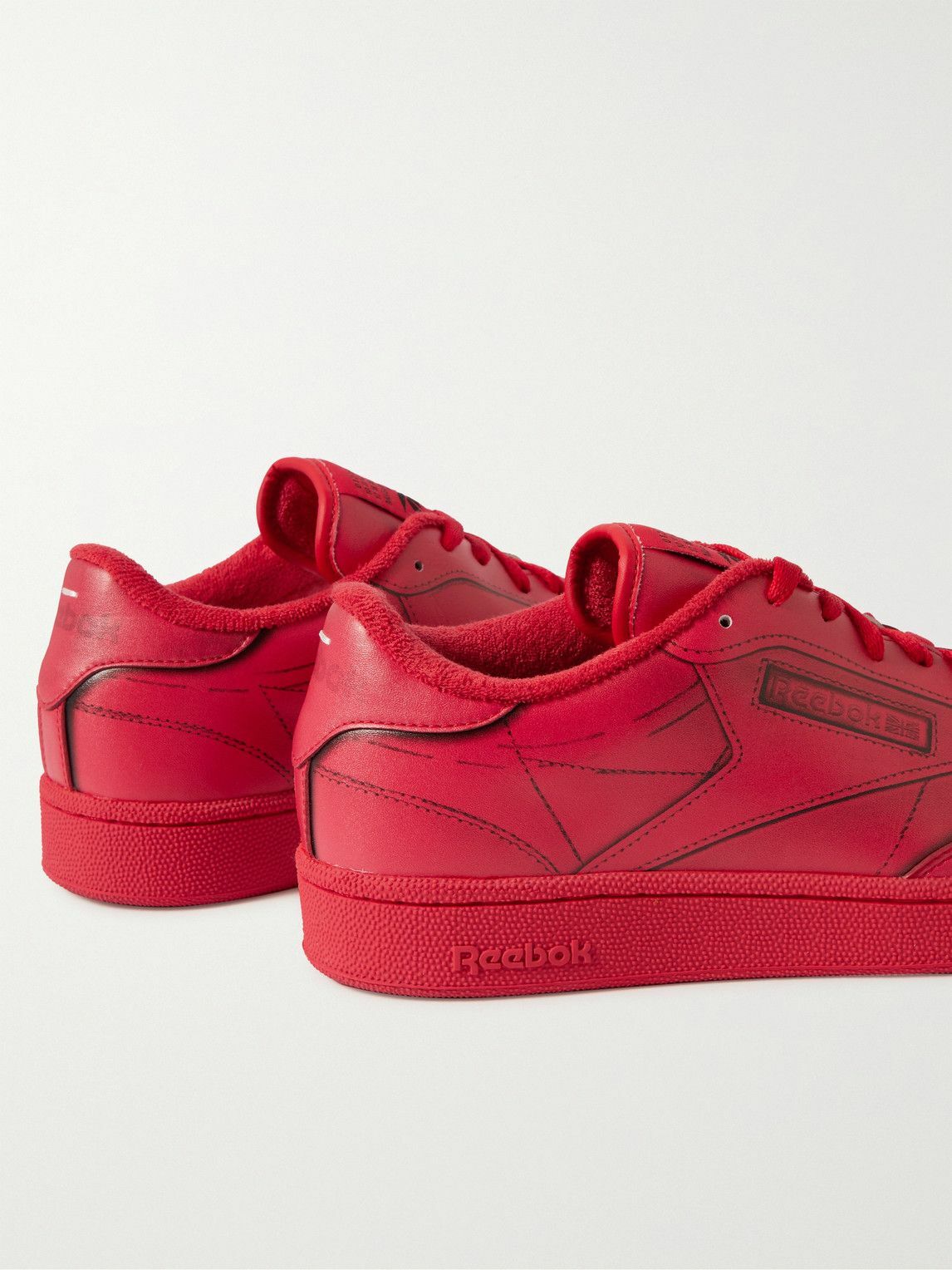 Reebok - Maison Margiela Project 0 Club C Printed Leather Sneakers