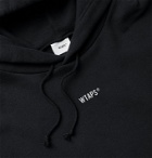 WTAPS - Printed Mélange Fleece-Back Cotton-Jersey Hoodie - Black
