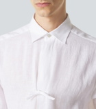 Kiton Dorian bow-detail linen shirt