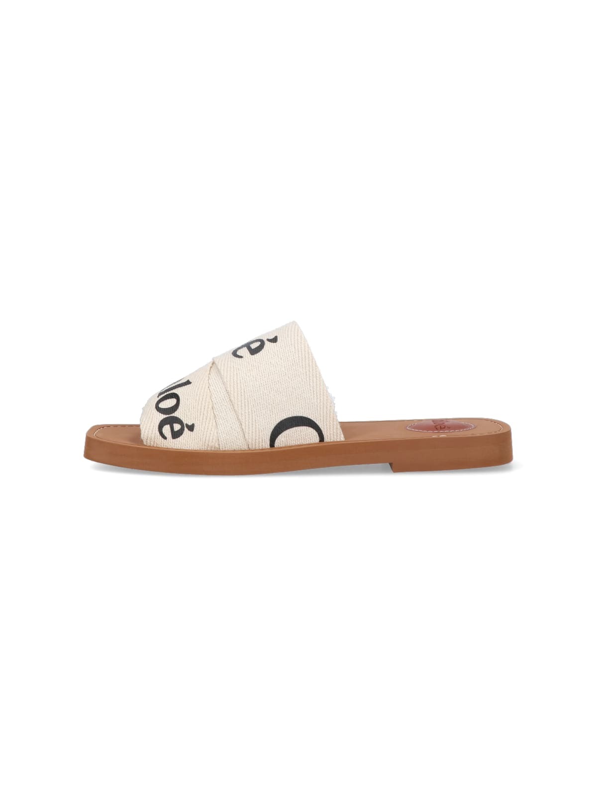 Chloé White Woody Flat Sabot