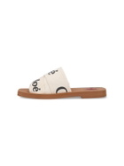 Chloé White Woody Flat Sabot