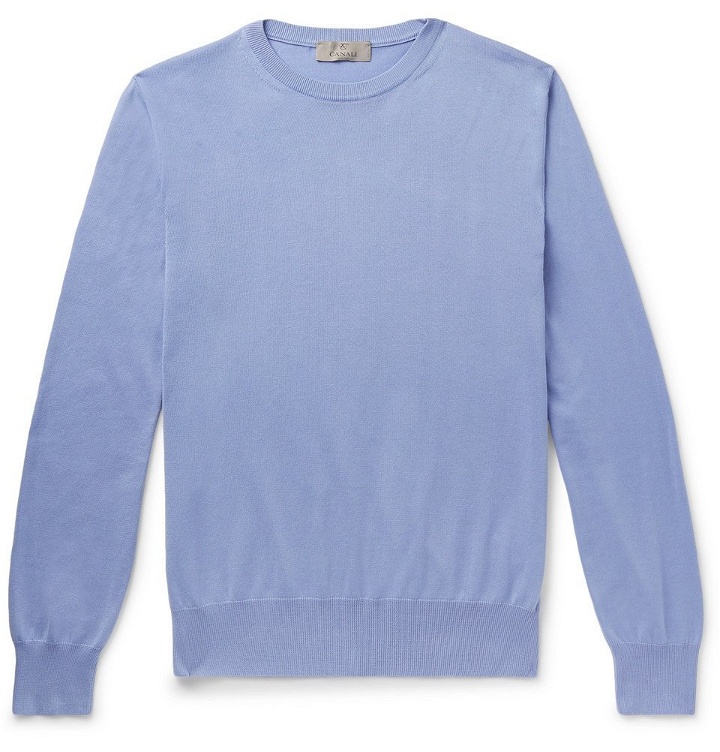 Photo: Canali - Slim-Fit Cotton Sweater - Men - Lilac