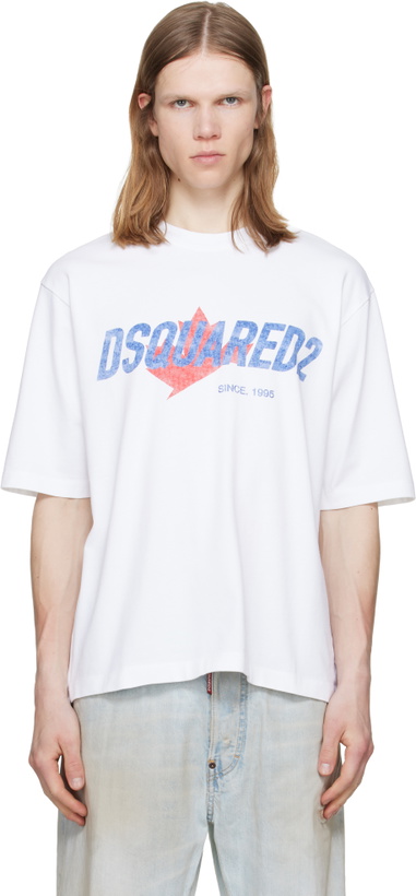 Photo: Dsquared2 White Rider Loose Fit T-shirt