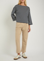 Weekend Max Mara Campale Striped Cotton-jersey top Navy