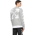 Off-White Grey and White Knit Logo Sweater