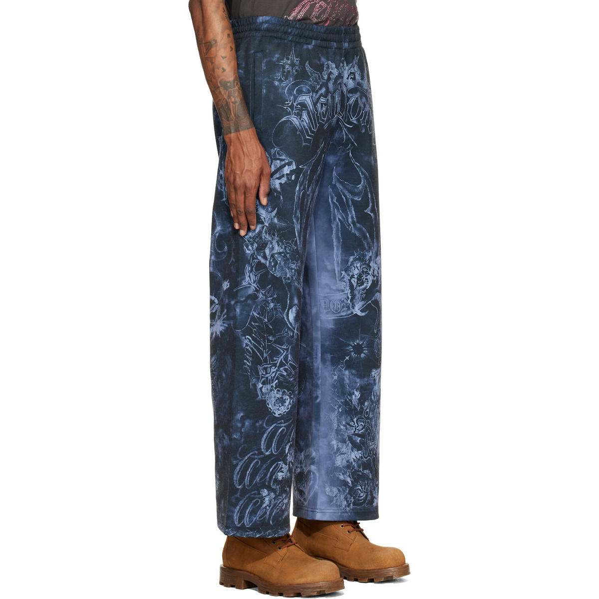 We11done Gray Tattoo Printed Sweatpants