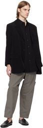 Y's For Men Black Right Double Rimmed Pocket Blazer
