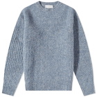 Officine Generale Men's Marco Rib Crew Knit in Sky Blue