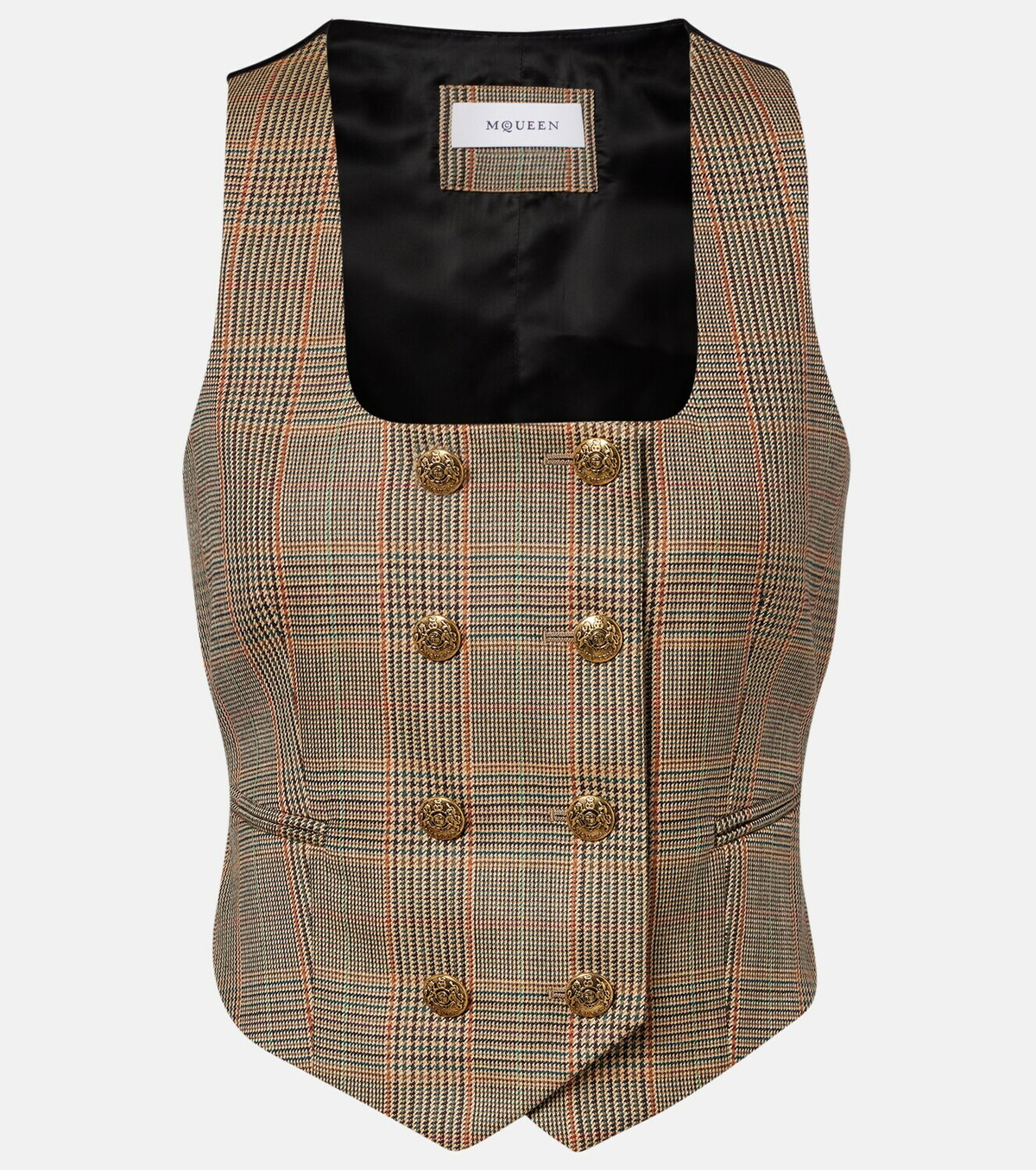 McQueen Prince of Wales check wool vest