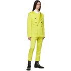 Haider Ackermann Yellow Linen Skinny Leg Trousers