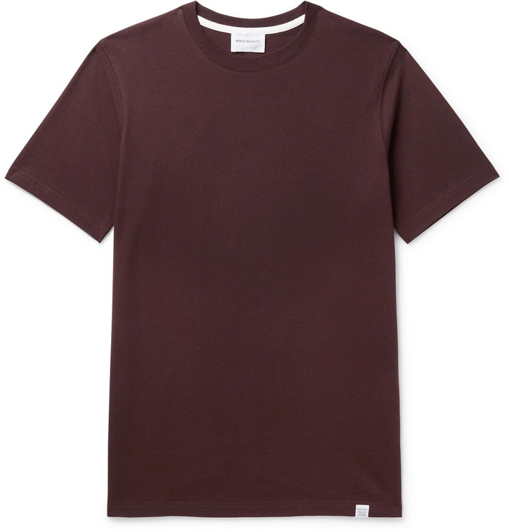 Photo: Norse Projects - Niels Cotton-Jersey T-Shirt - Burgundy