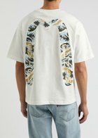 Evisu The Great Wave Daicock Printed Cotton T-shirt Off White