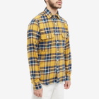 Drake's Men's Work Shirt in Yellow Check