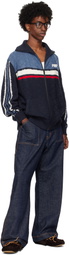 RICE NINE TEN Navy Knitting Track Jacket