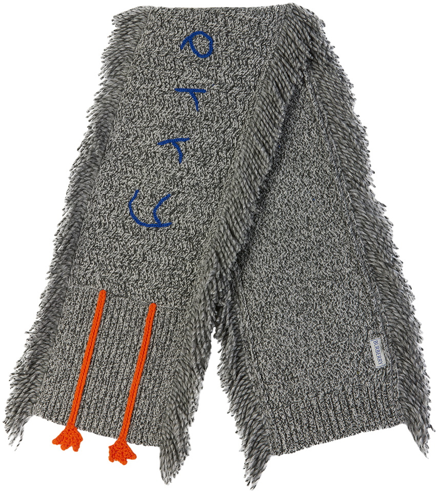 Burberry Kids Gray Duck Wool Scarf