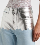Rabanne Metallic wide-leg jeans
