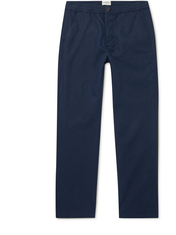 Photo: OLIVER SPENCER - Linen and Cotton-Blend Trousers - Blue