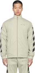 Off-White Beige Nylon Diag Tracktop Jacket