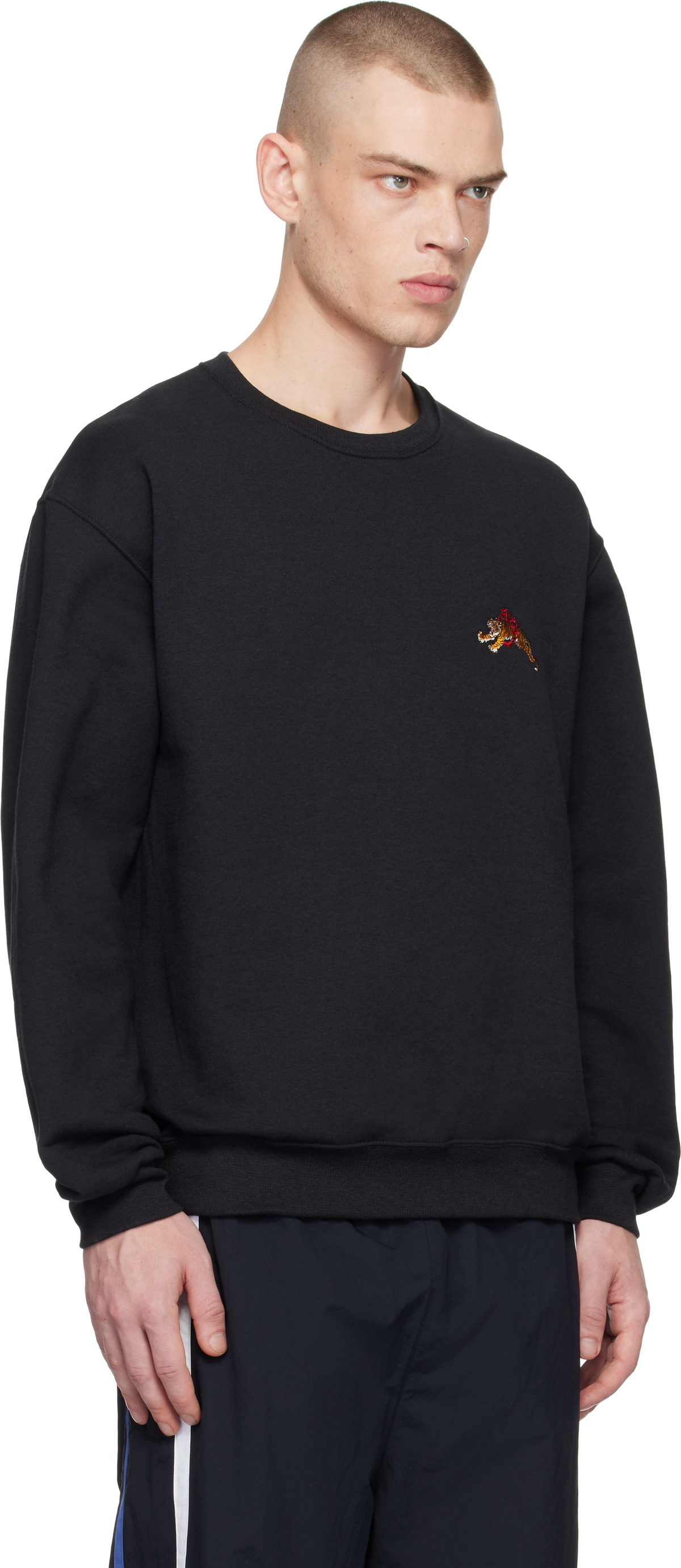 WACKO MARIA◆CREW NECK SWEAT SHIRT BLACK WACKO MARIA Black Crewneck Sweatshirt Wacko Maria