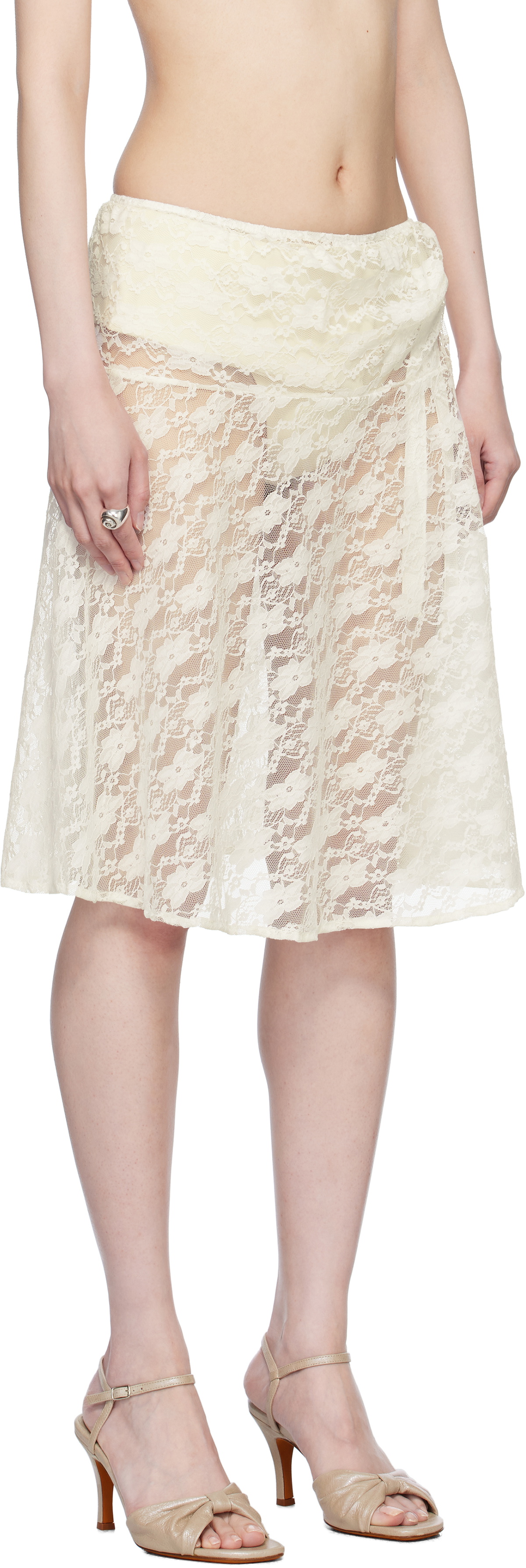 Belle The Label White Willa Midi Skirt