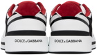 Dolce&Gabbana White & Black Mixed-Material New Roma Sneakers