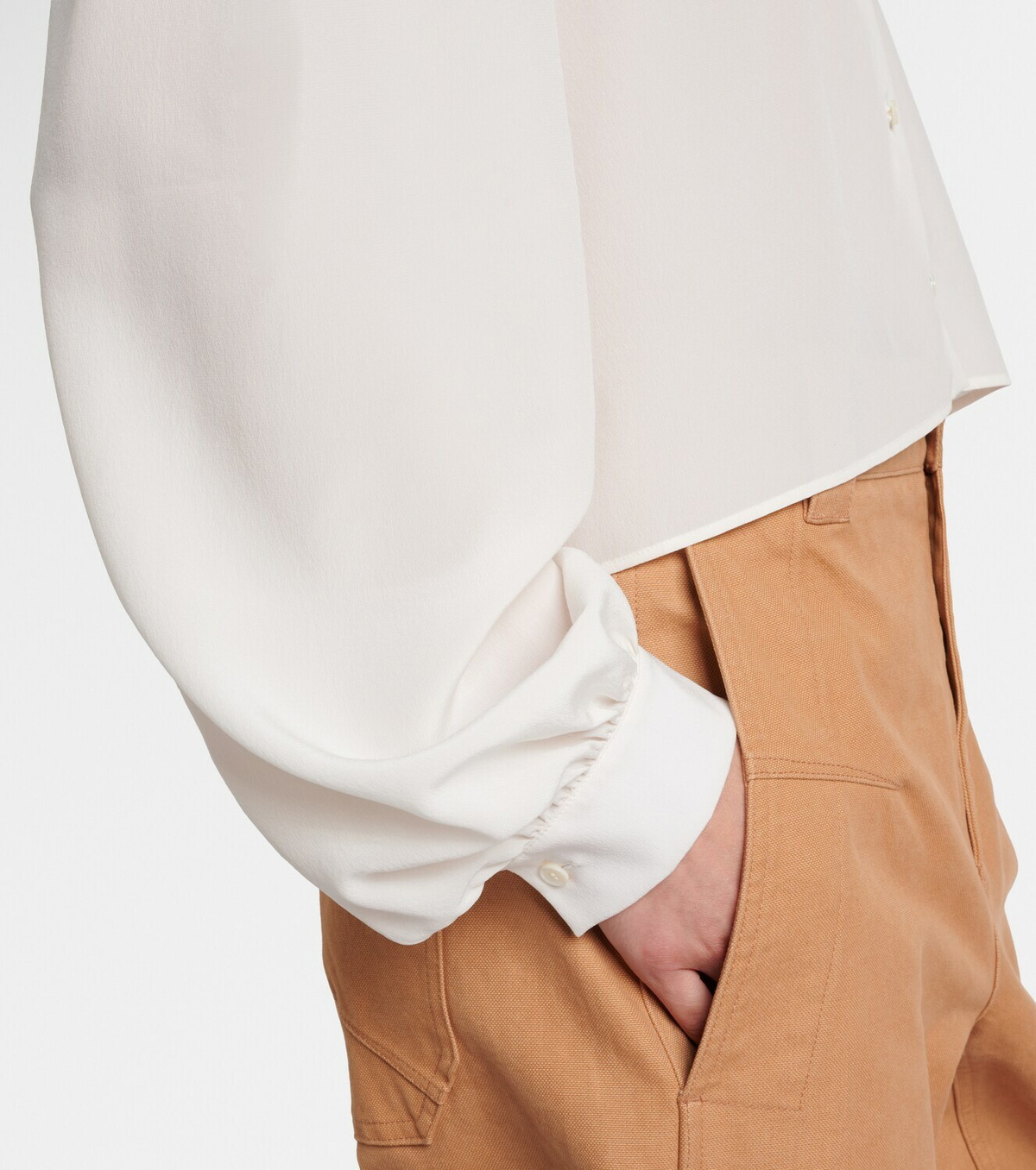 Chloé Scalloped silk shirt