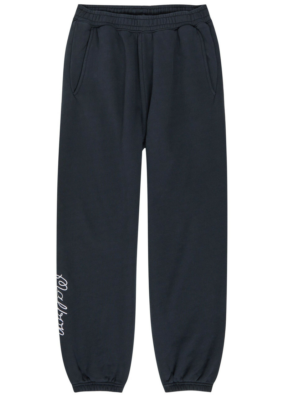 Malbon Clubhouse Logo Cotton Sweatpants Navy