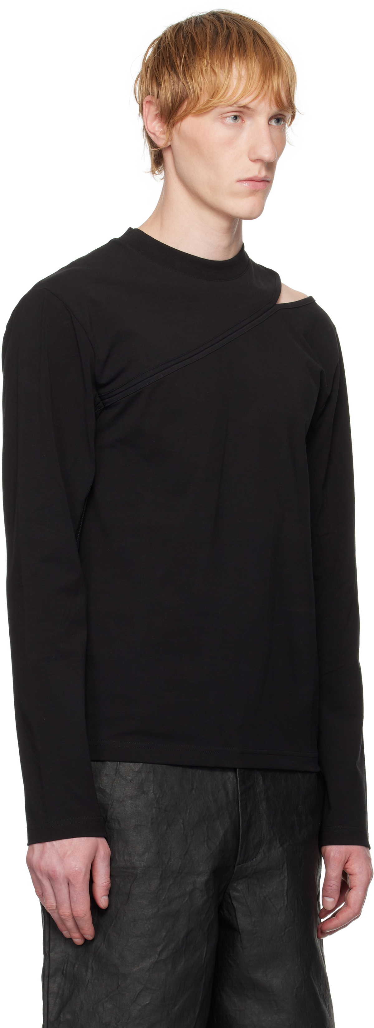 HELIOT EMIL Black Pleistos Long Sleeve T-shirt Heliot Emil