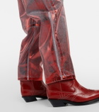 Ganni - Metallic barrel-leg jeans