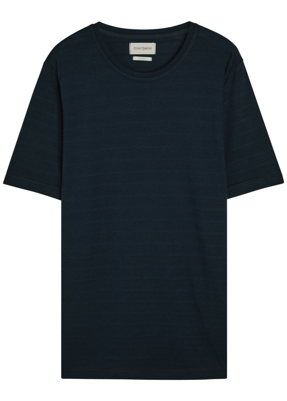 Photo: Oliver Spencer Conduit Striped Knit T-shirt Navy