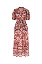 Farm Rio Printed Cotton Tropical Cameo Shirt Dress